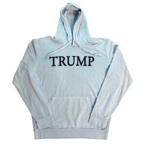 Donald Trump Light Blue Hoodie Hooded Sweatshirt President MAGA - Made in USA
